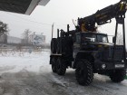 Лесовоз урал с манипулятором и прицепом