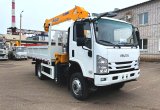 Бортовой грузовик Isuzu Elf (N-series) с КМУ XCMG SQS12