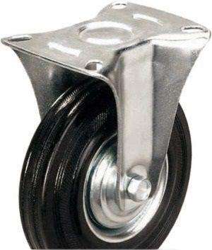 Колесо черная п/э резина неповоротное 160 мм