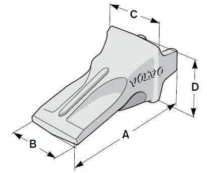 Коронка ковша volvo 14530544, 15gpе, 30amre, 40gpe, 55a