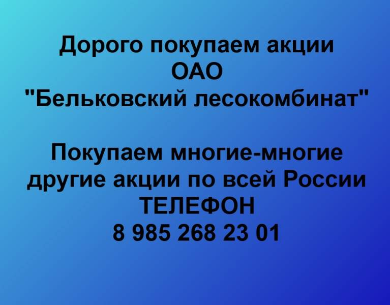 Покупаем акции «Бельковский лесокомбинат»