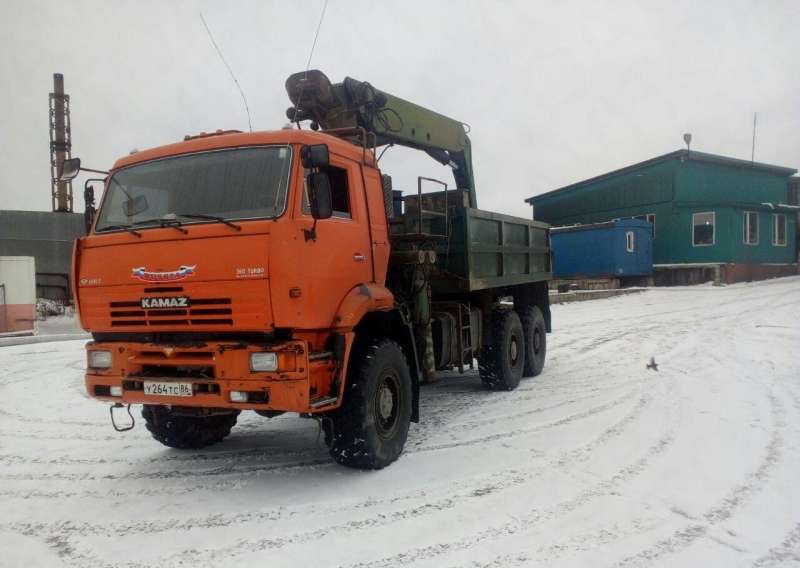 Бортовой камаз 65222 с кму loglift-300S
