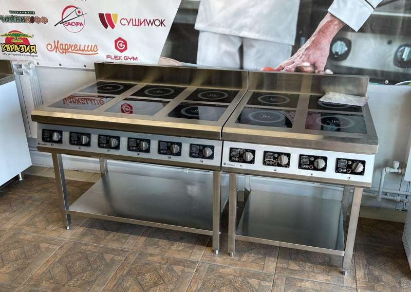 Индукционная плита 2-4-6 конфорок