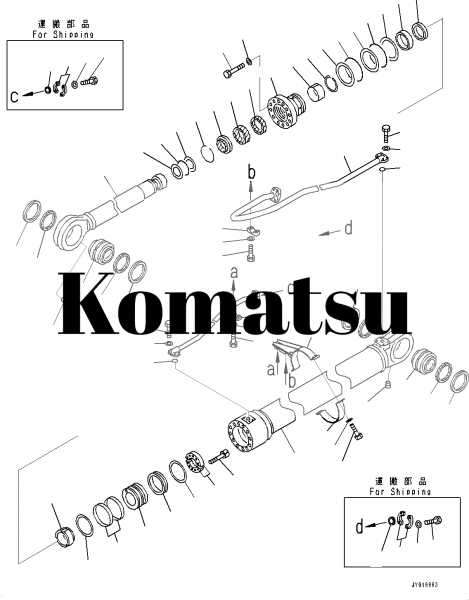 Цилиндр для переключения функций ковша на komatsu pc200