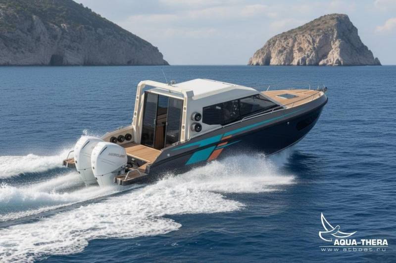 АМГ катер Атлантик 8.7 с реданом, кабинник под заказ