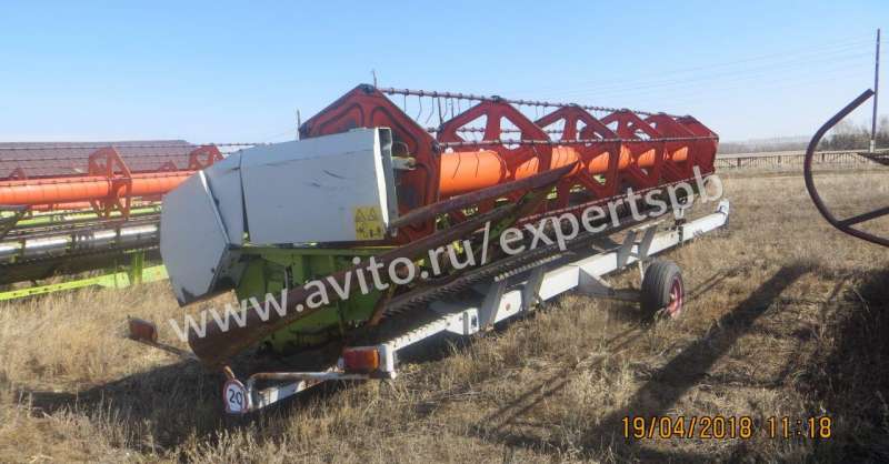 Зерноуборочная жатка Claas С750+Подборщик C390