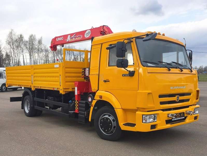 Бортовой камаз 4308 с кму unic 374