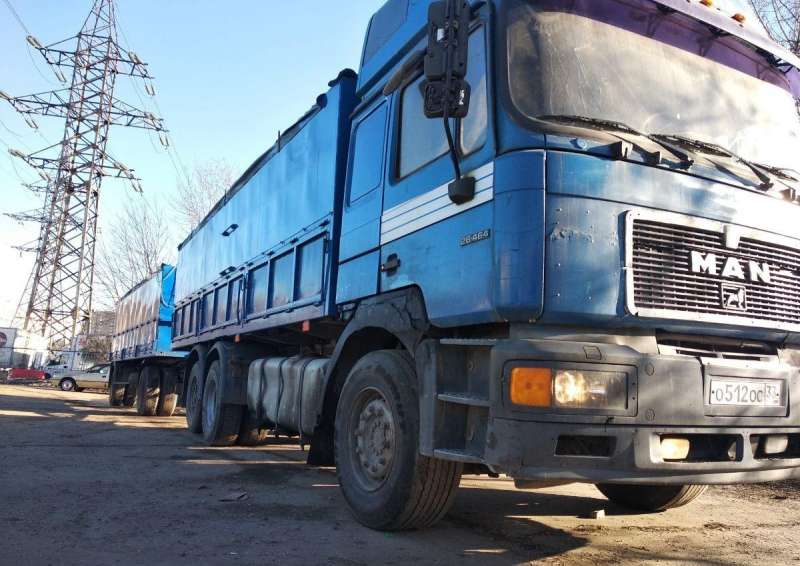 Man 26.464 зерновоз сцепка с прицепом