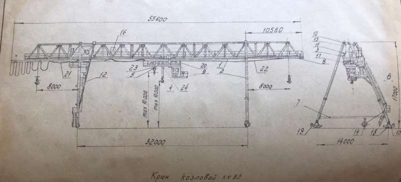 Козловой кран кк 20 32 чертежи