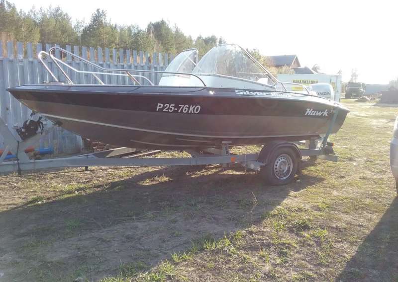 Silver Hawk 540 + Honda 90 + прицеп с тормозами