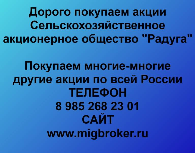 Покупаем акции «схао Радуга»