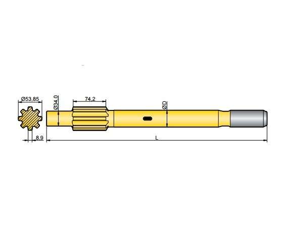 Хвостовик аналог Atlas Copco COP 1036, COP 1038, COP 12