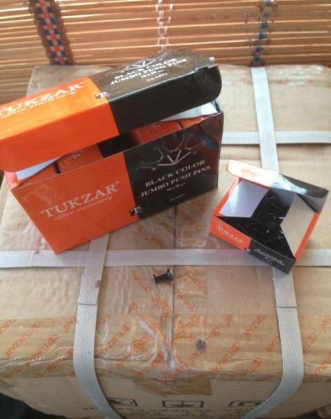 Кнопки канцелярские tukzar, черные. 50шт/уп. пл.ш