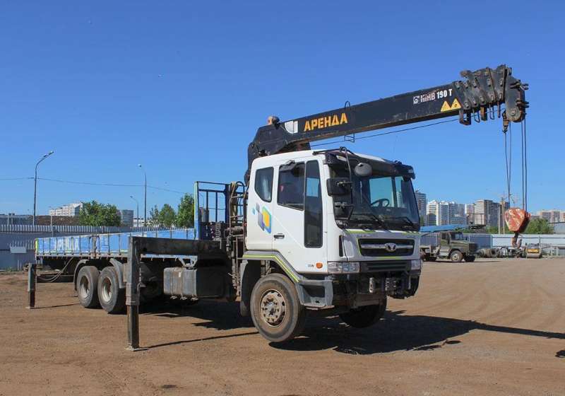 Daewoo Novus 6х4 с кму Hiab 190T на 8 тонн 2013г