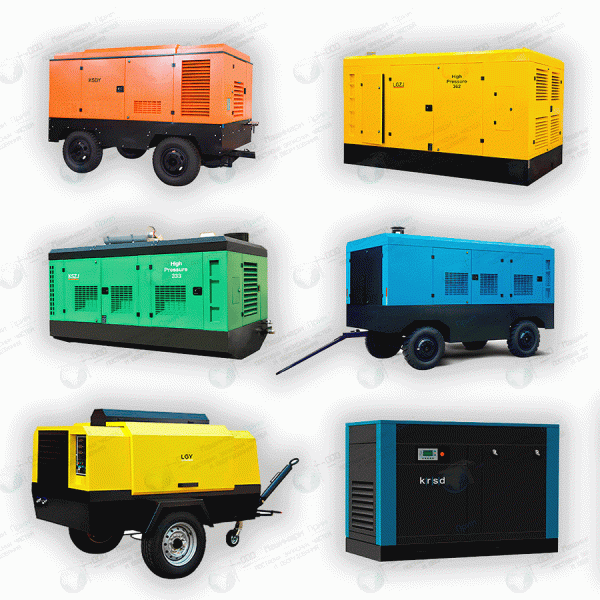 Мобильный дизельный винтовой воздушный компрессор LGCY