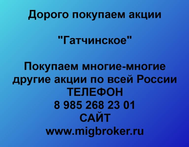 Покупаем акции «Гатчинское»