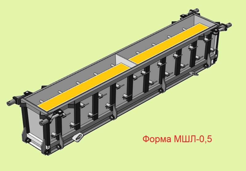 Металлоформы для блоков междушпальных лотков МШЛ-0,5 дв