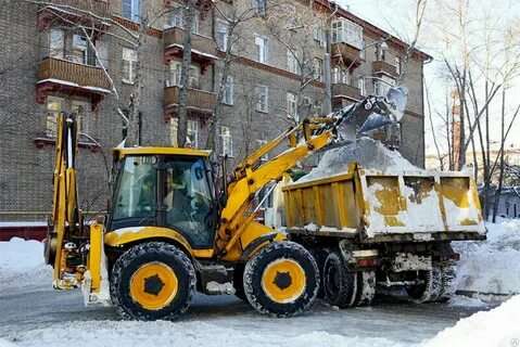 Уборка снега трактором экскаватором погрузчиком