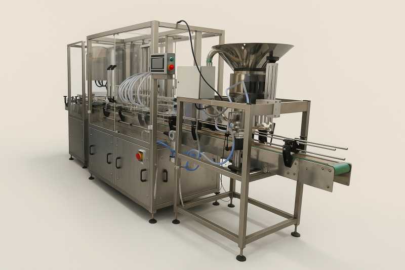 Линия розлива и упаковки молока (ПЭТ, стекло, до 3000 б