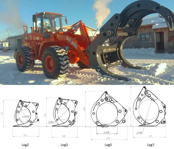 Лесозахват для фронтального погрузчика Volvo L90F
