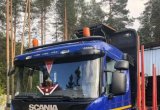 Лесовоз Scania P440 6x4 с 3 осным прицепом Новтрак